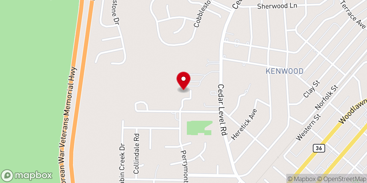 Map showing location of Joy Fellowship Worship Center