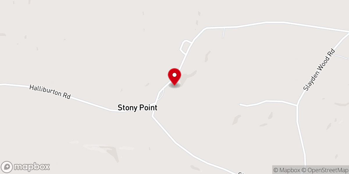 Map showing location of Stoney Point Church