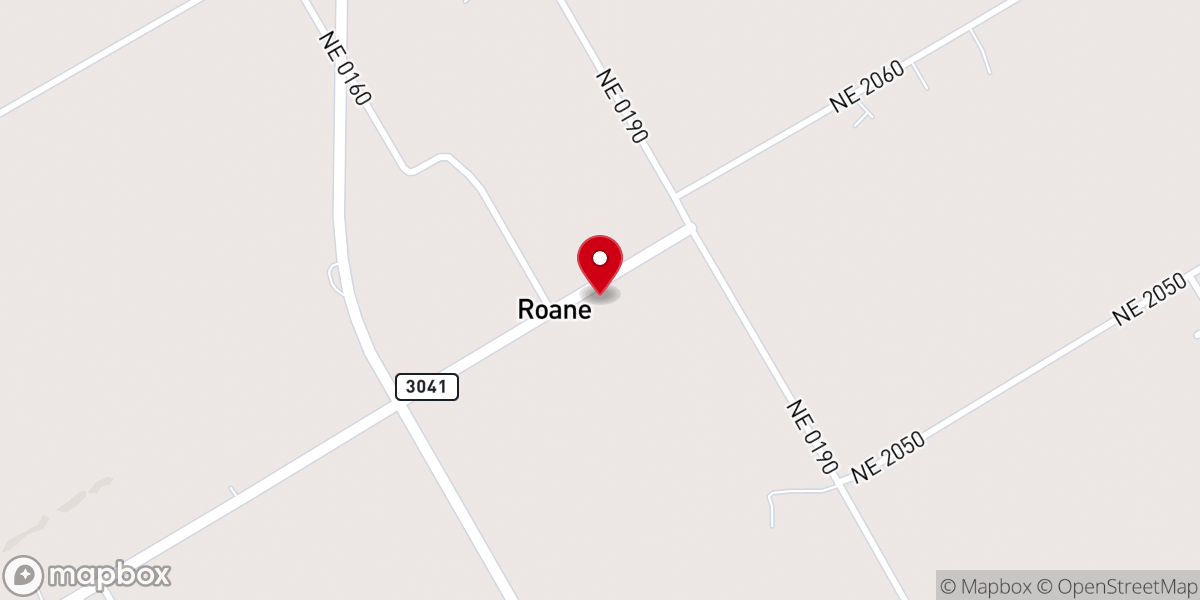 Map showing location of Roane Baptist Church