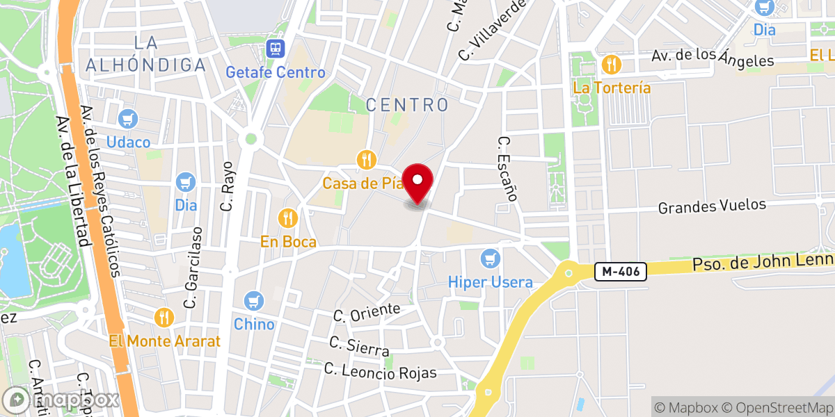 Map showing location of Capilla del Santísimo - Adoración Perpetua de Getafe