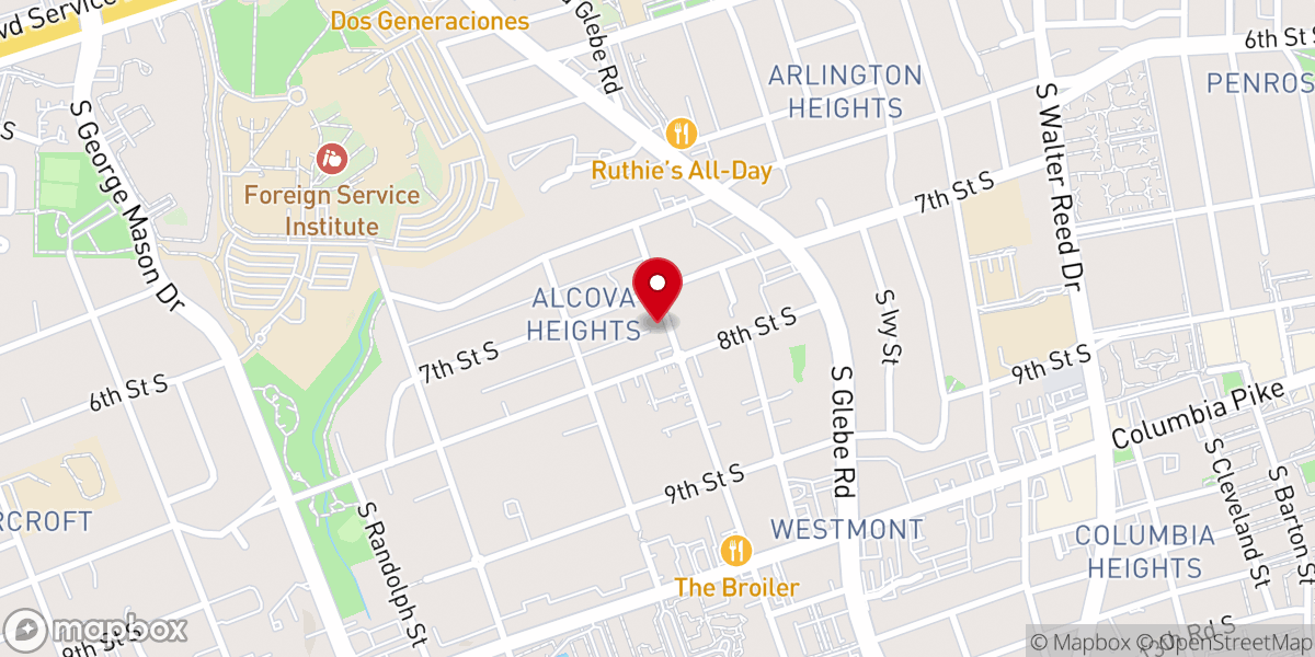 Map showing location of Arlington Baptist Church