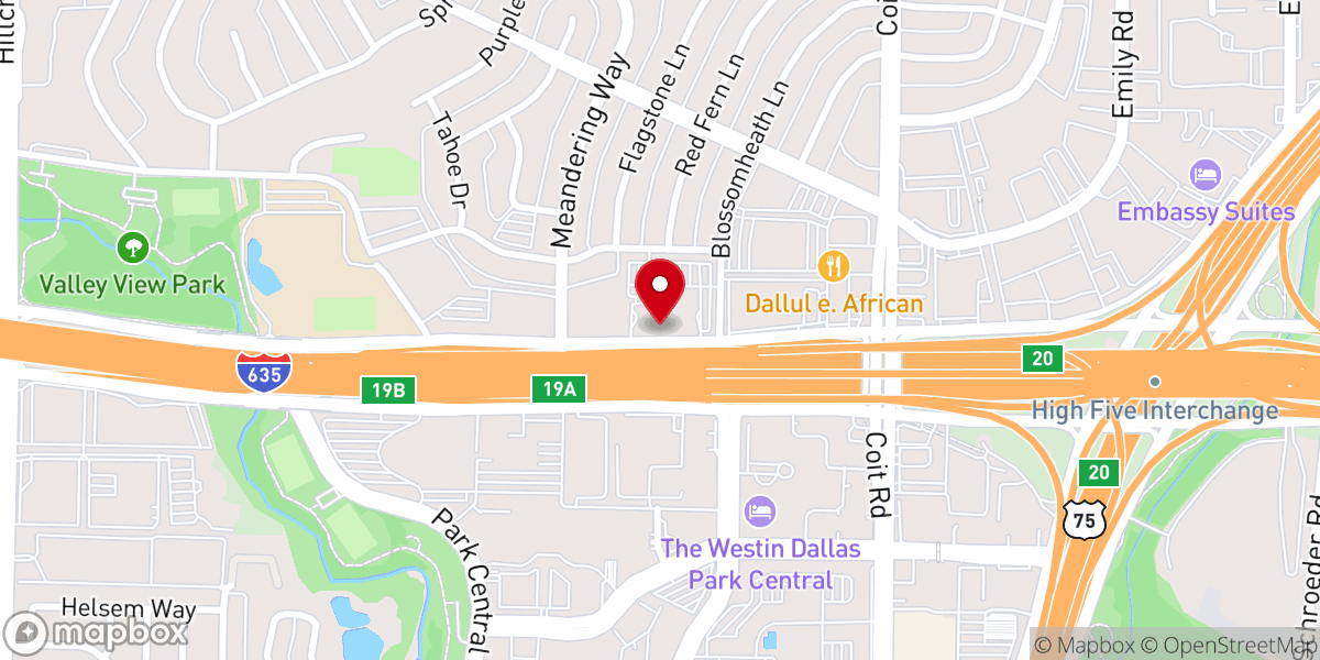 Map showing location of Lakepointe Church - North Dallas