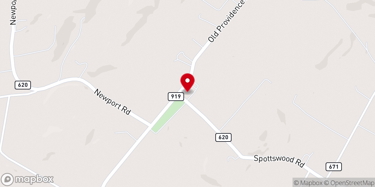 Map showing location of Old Providence ARP Church