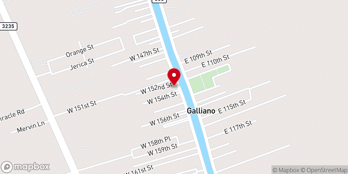 Map showing location of South Lafourche Assembly Of God