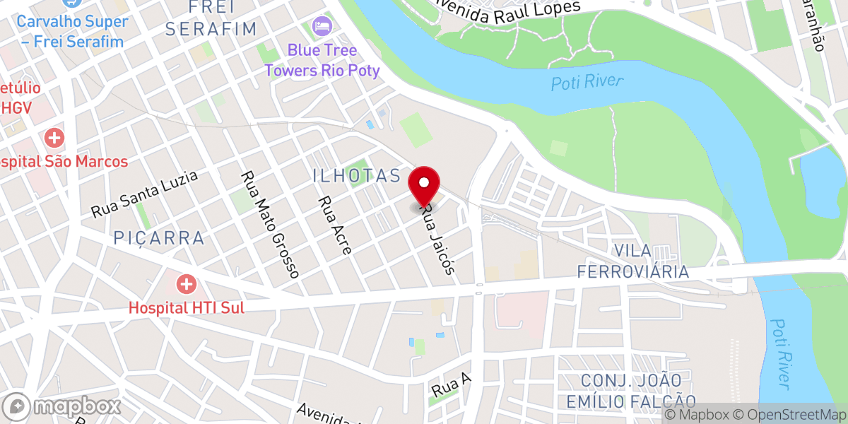 Map showing location of Assembléia de Deus no Bairro Ilhotas