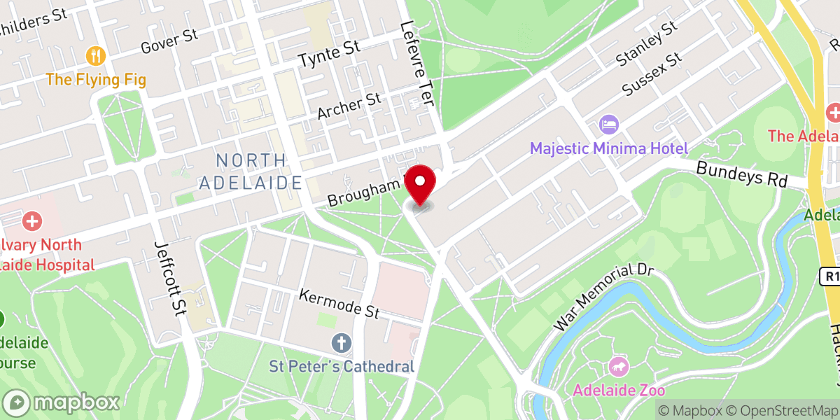 Map showing location of Brougham Place Uniting Church
