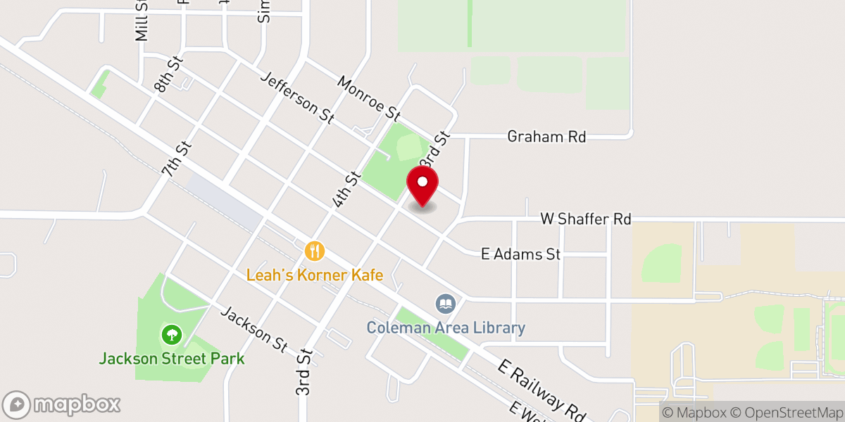Map showing location of Community of Christ - Coleman