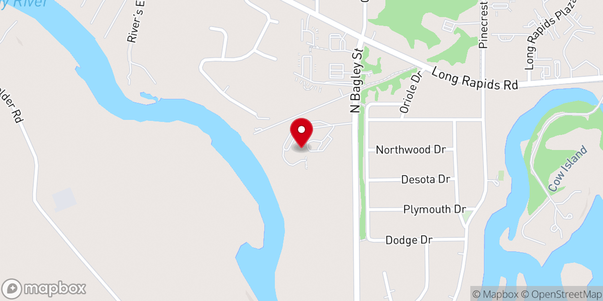 Map showing location of Thunder Bay Baptist Church