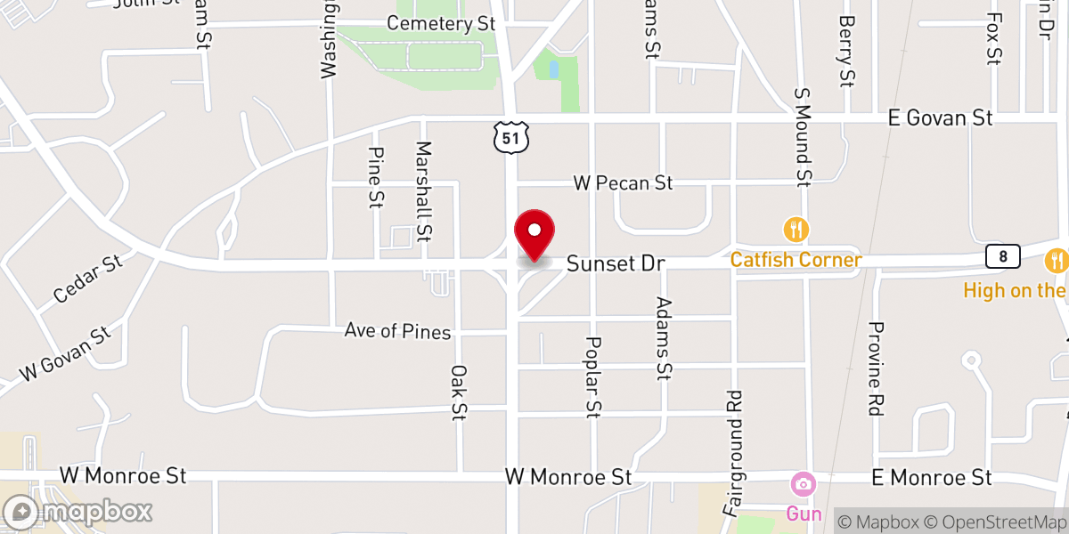 Map showing location of Shining Light Outreach Ministries