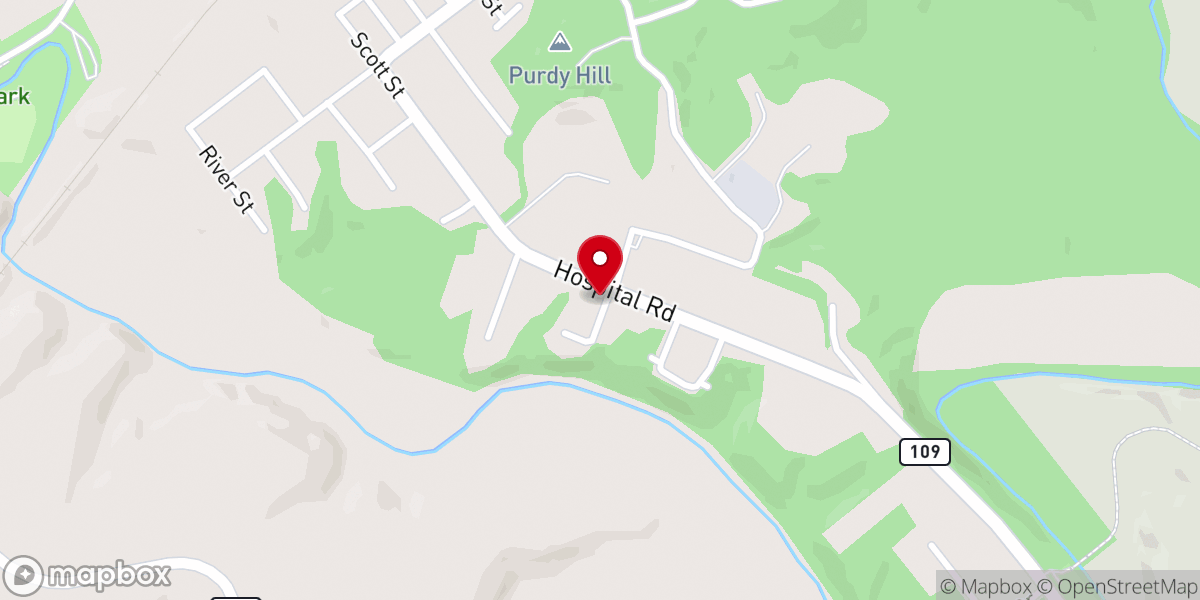 Map showing location of Dayspring Assembly of God