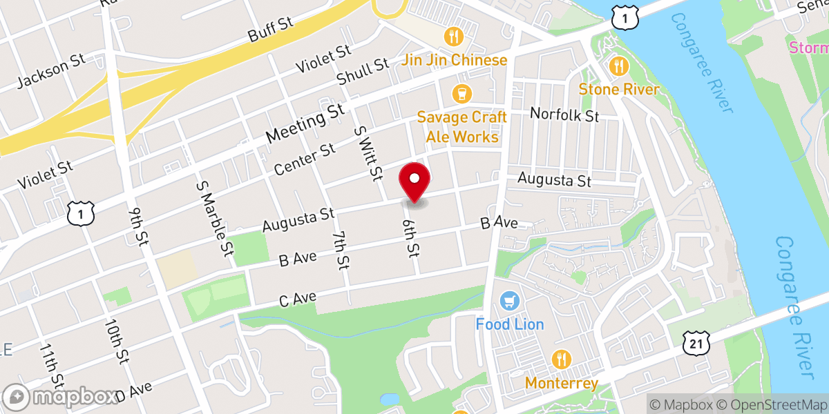 Map showing location of West Columbia Full Gospel Tabernacle