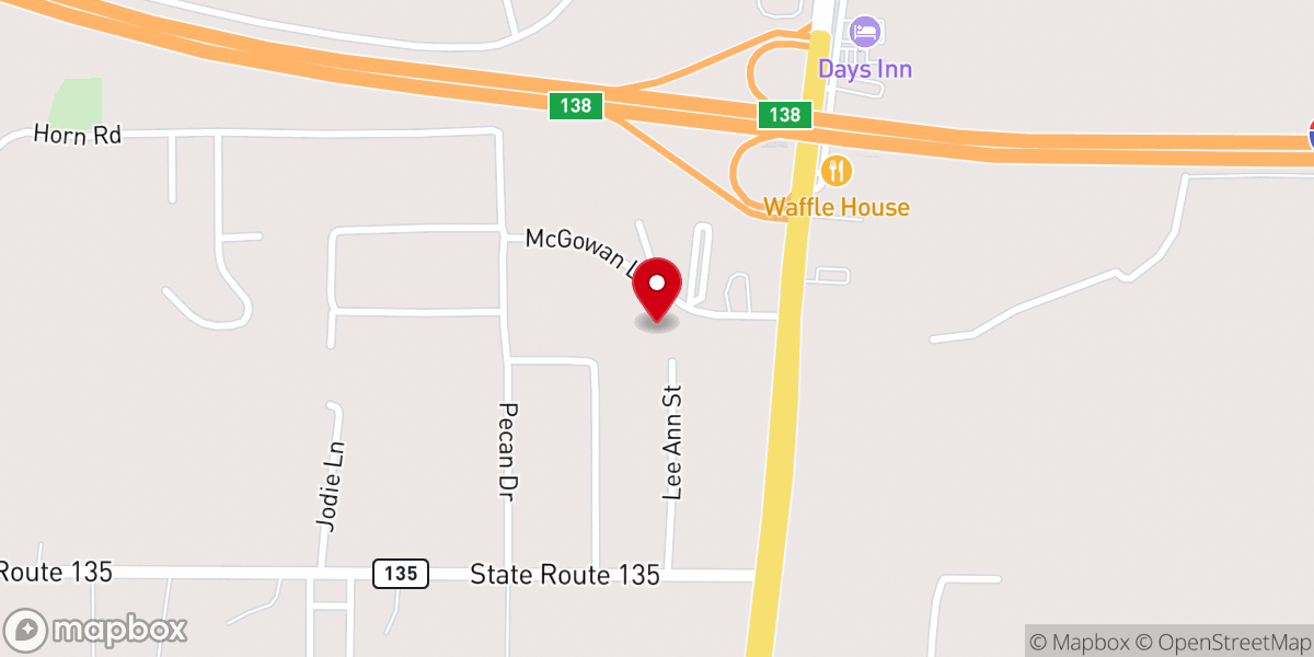 Map showing location of First Assembly of God Church