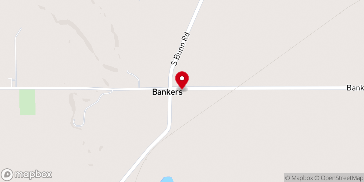 Map showing location of Banker's Baptist Church