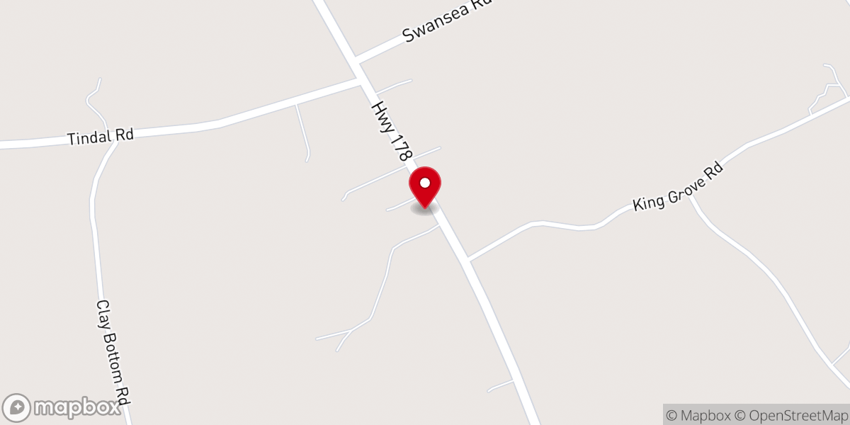 Map showing location of Kings Grove Church