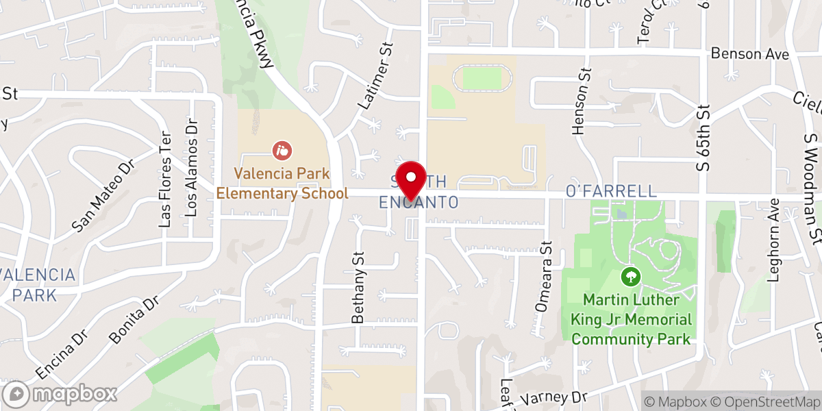 Map showing location of New Beginnings Christian Fellowship of East County