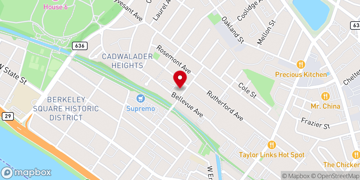 Map showing location of Blessed Sacrament Church