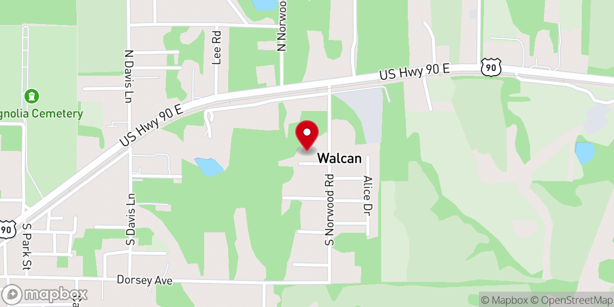 Map showing location of New Hope Church