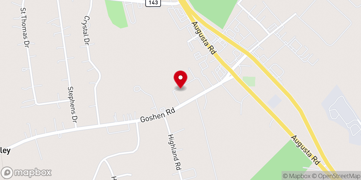 Map showing location of Redeemer Baptist Church