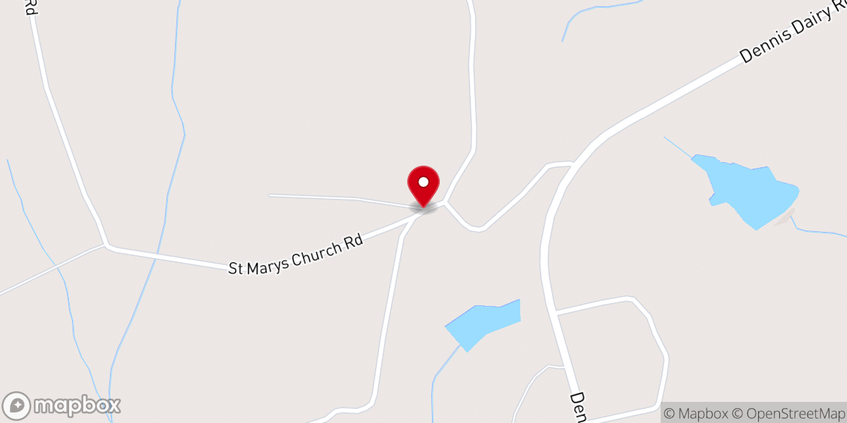 Map showing location of Saint Marys Church