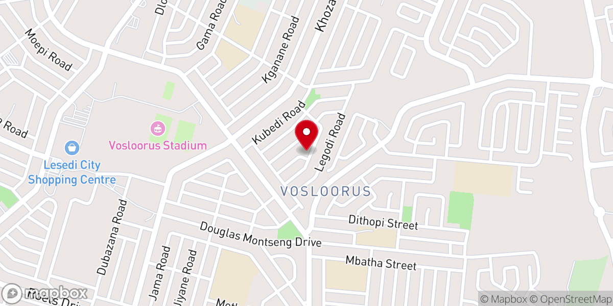 Map showing location of St James Methodist Church Vosloorus EAST RAND