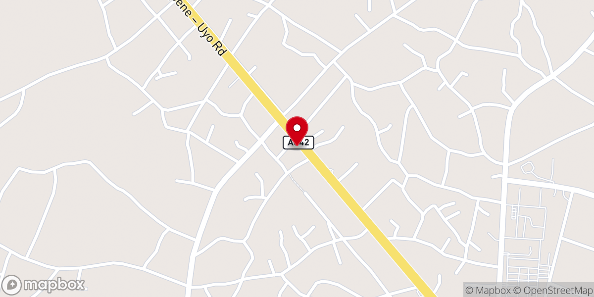 Map showing location of Beulah Baptist Church