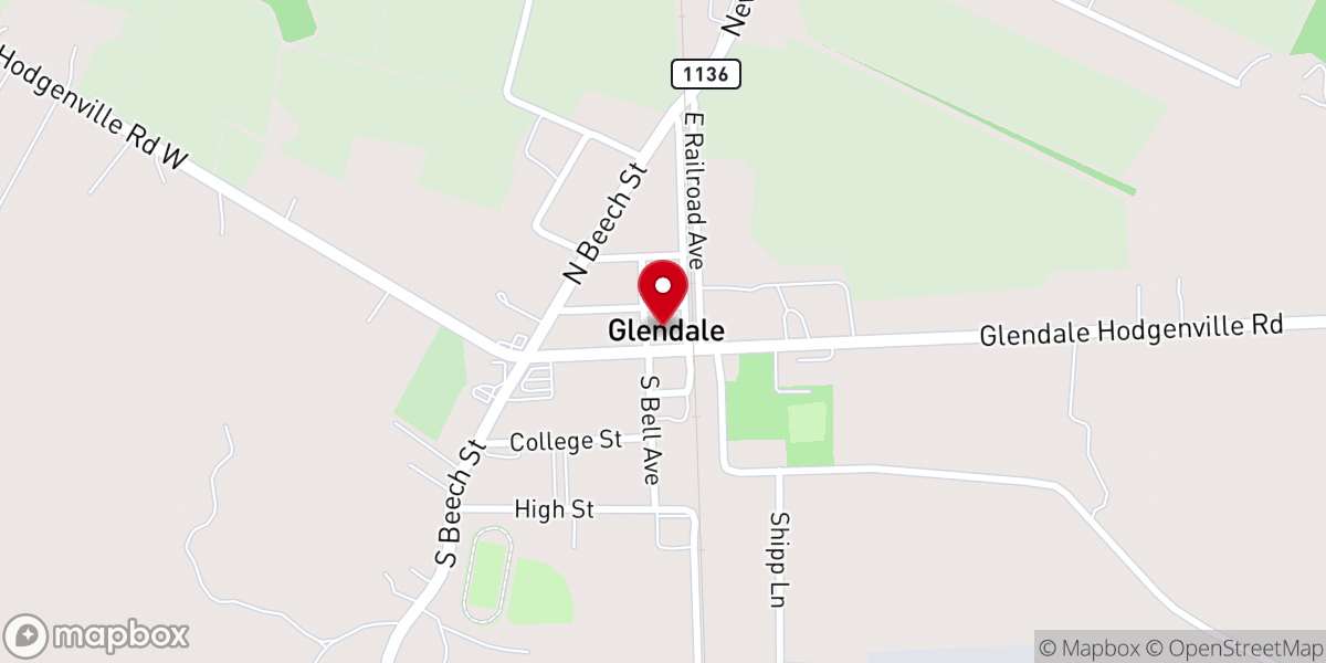 Map showing location of Baptist church