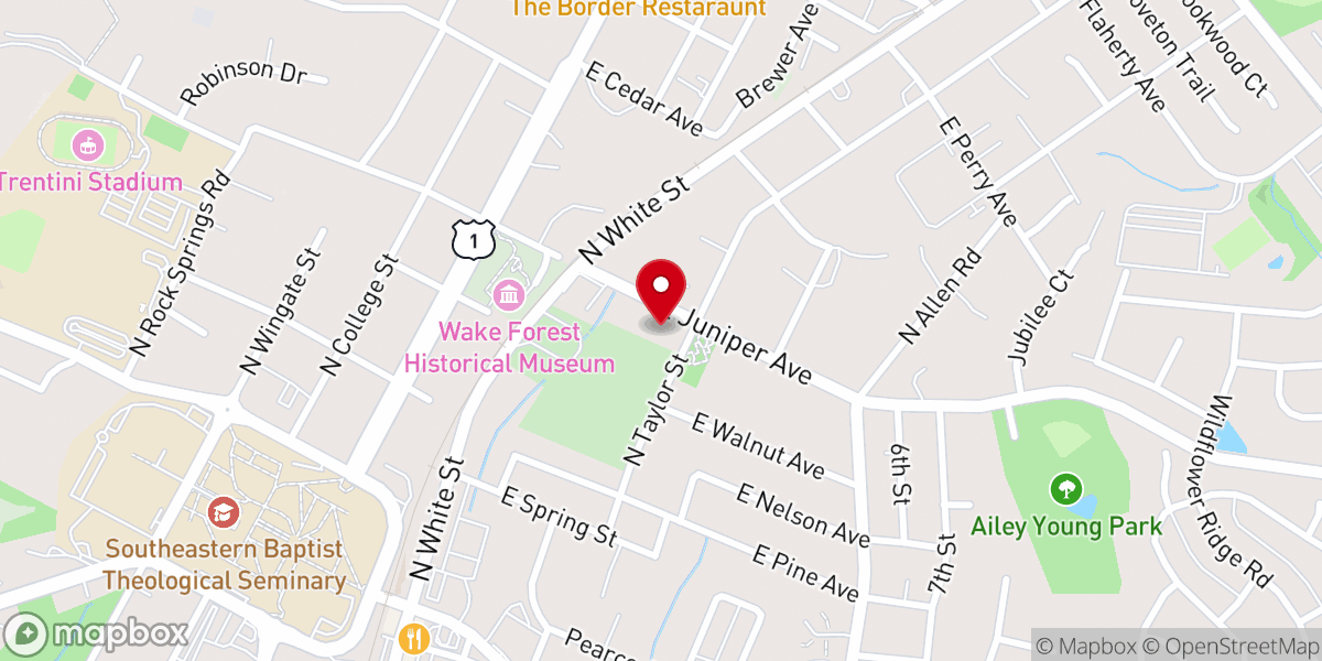 Map showing location of Olive Branch Baptist Church
