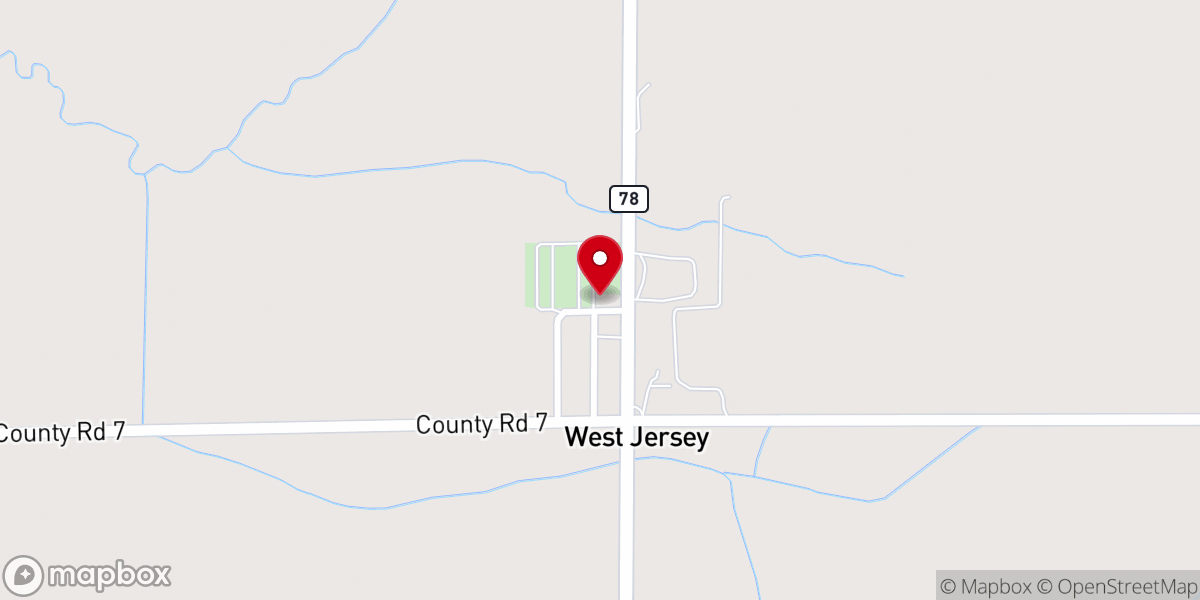 Map showing location of West Jersey Methodist Church