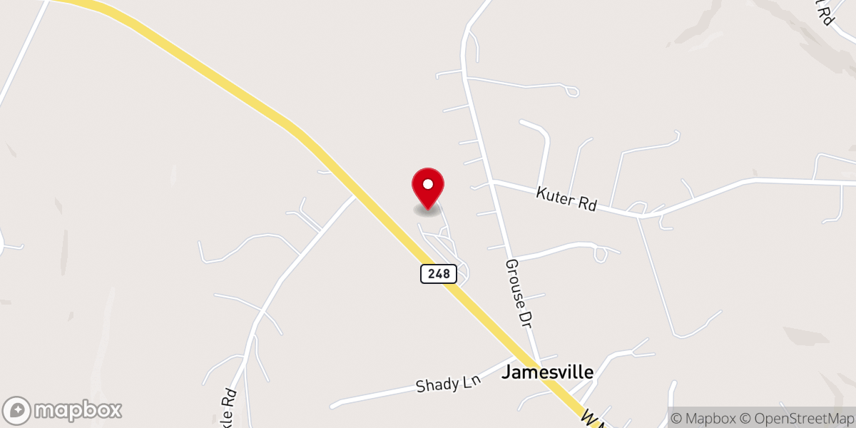 Map showing location of Valleyview Baptist Church