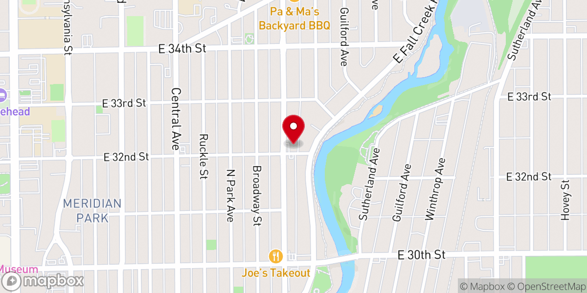 Map showing location of Antioch Baptist Church