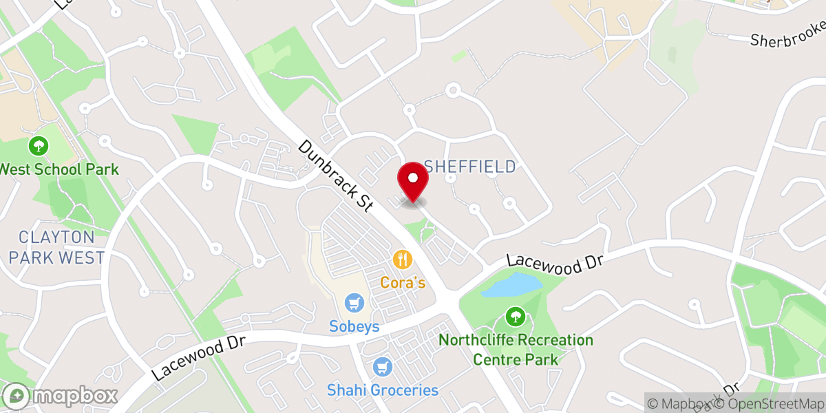 Map showing location of Sheffield Baptist Church