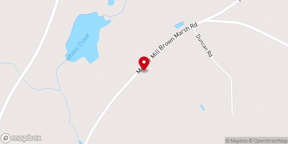 Map showing location of Brown Marsh Presbyterian Church