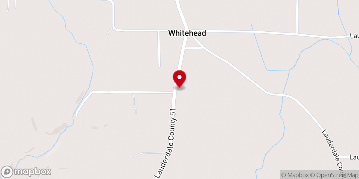 Map showing location of Whitehead Church