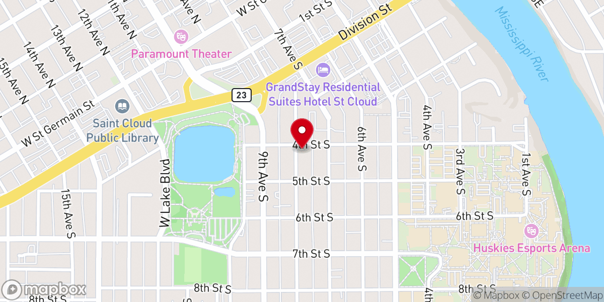 Map showing location of Higher Ground Church of God in Christ St Cloud, Mn 56301