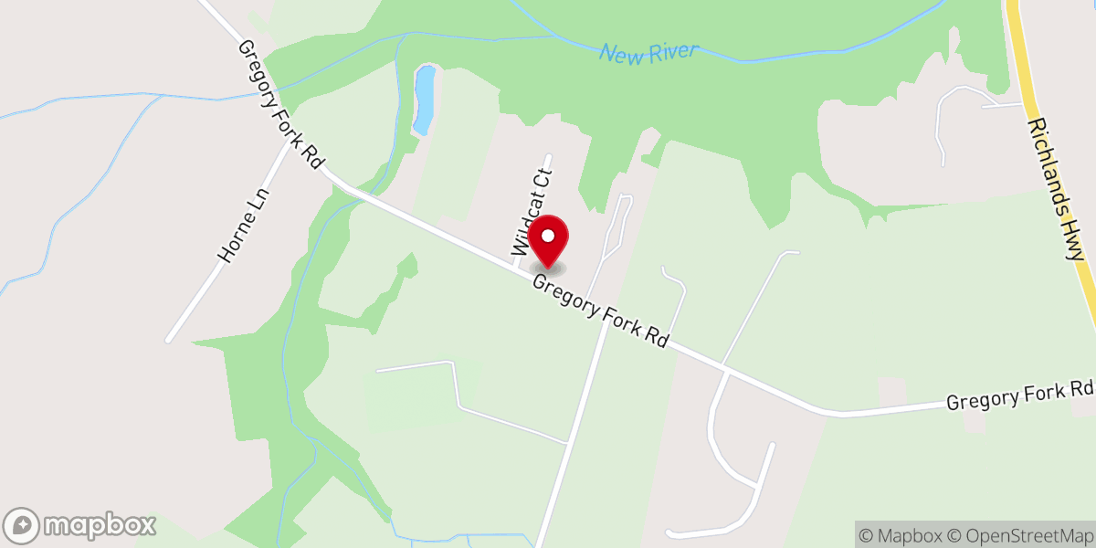 Map showing location of Revival Fires Holiness Church