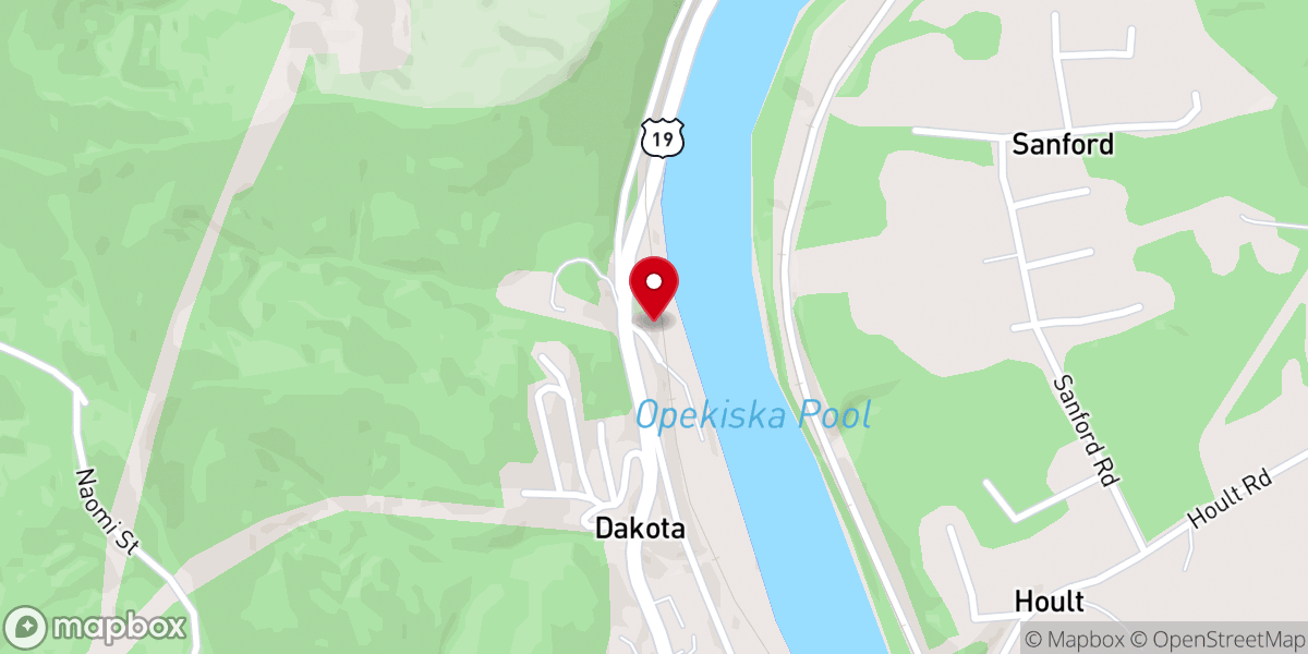 Map showing location of Pitcher United Methodist Church