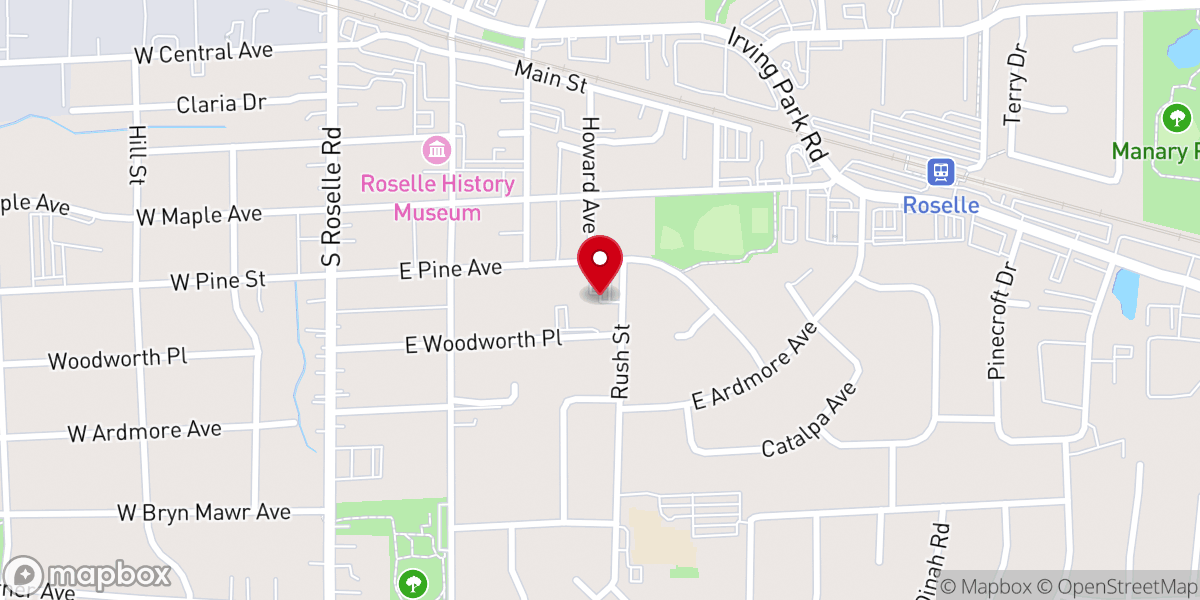 Map showing location of Roselle United Methodist Church