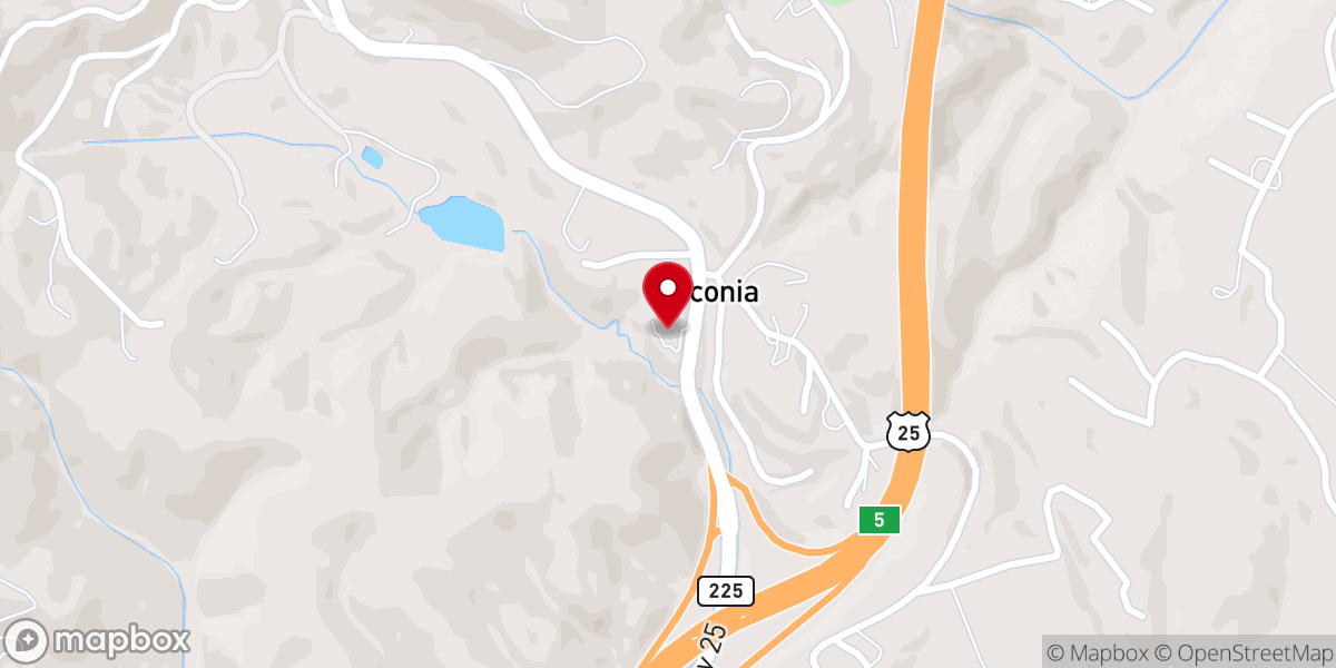 Map showing location of Zion Hill Church