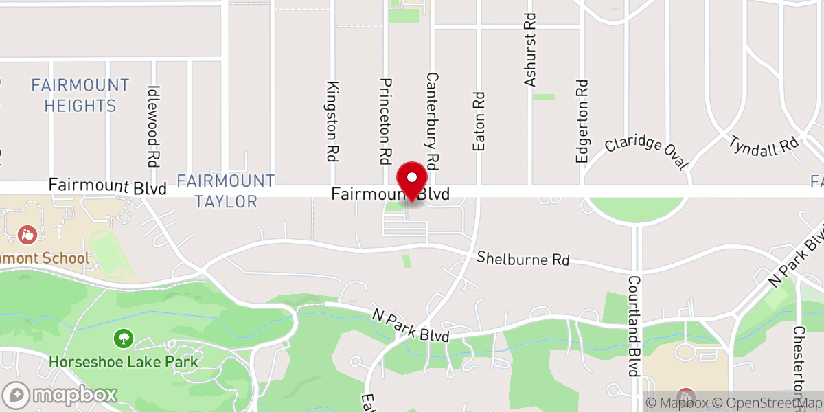 Map showing location of First Baptist Church of Greater Cleveland