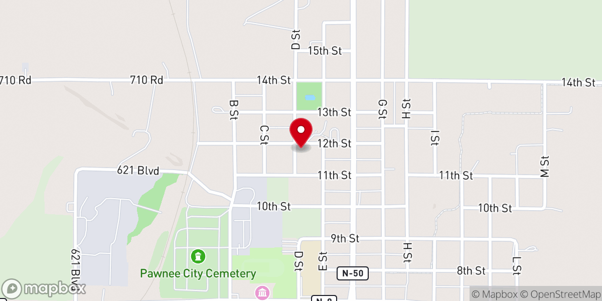 Map showing location of Pawnee City Housing Authority
