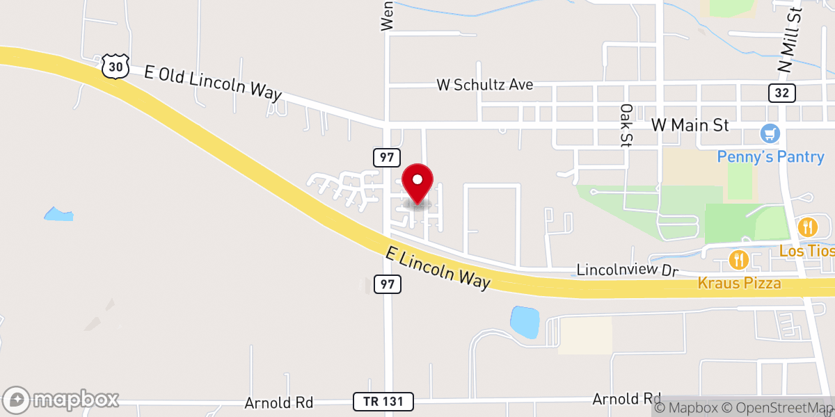 Map showing location of Hershberger Atlee M