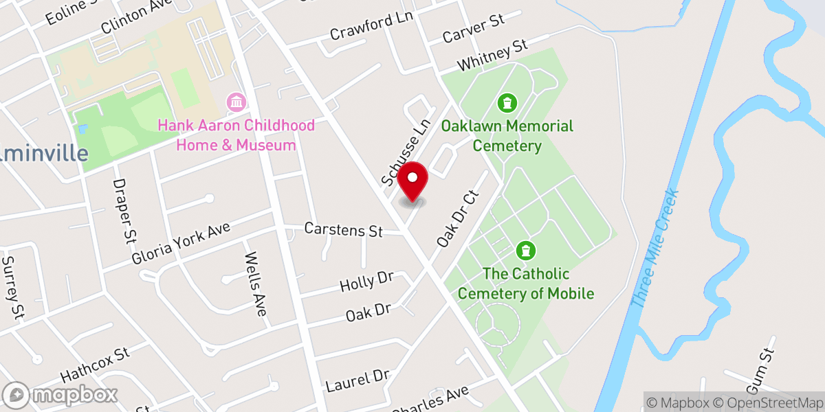 Map showing location of Truevine Baptist Church