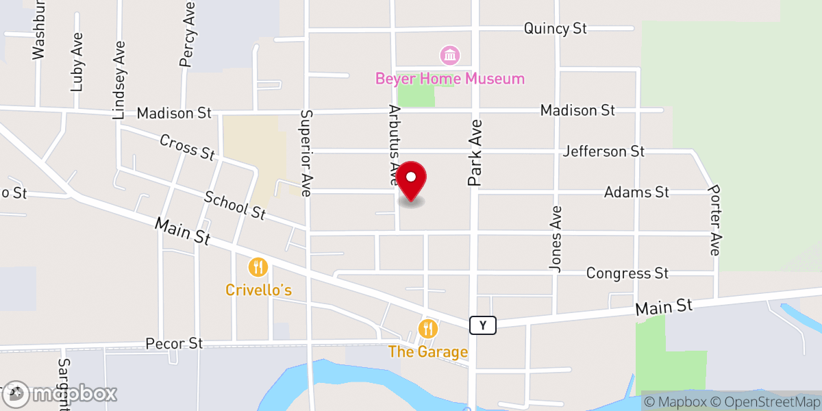 Map showing location of Oconto County Jail Outreach