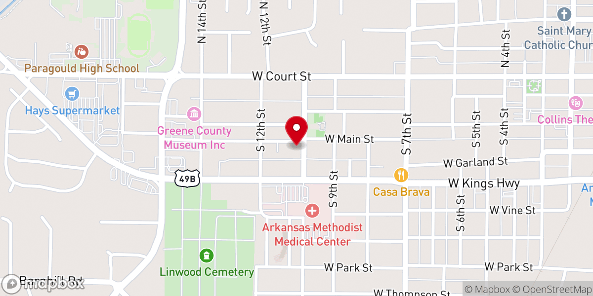 Map showing location of Tenth Street Missionary Baptist