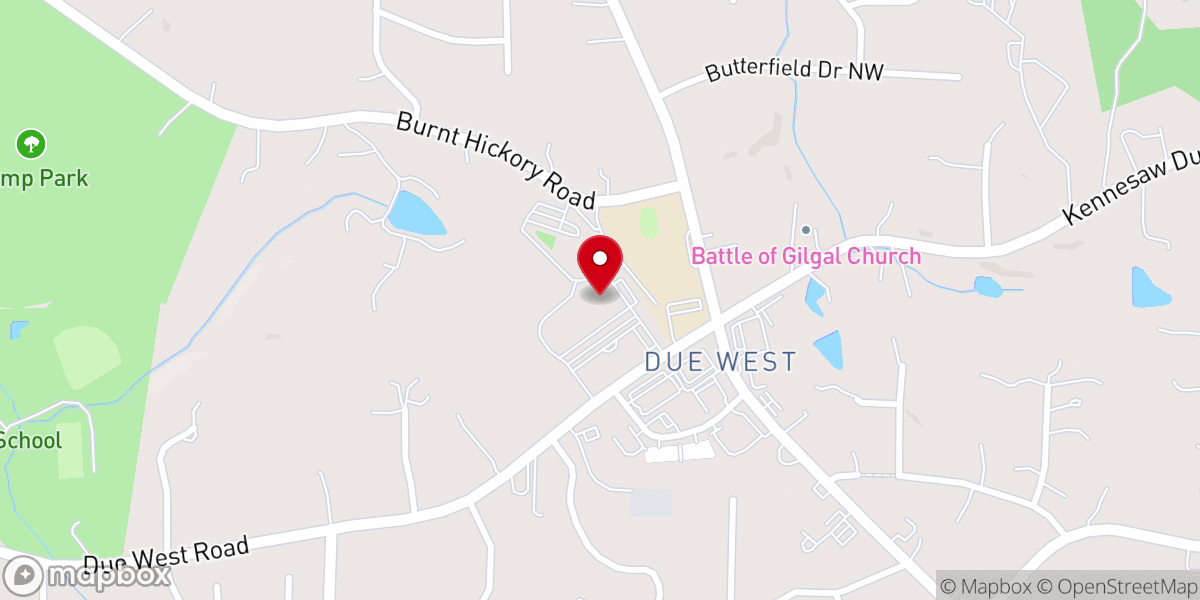 Map showing location of Due West Methodist Church Building B