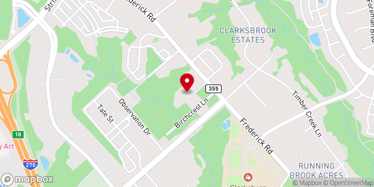 Map showing location of Grace Church of Clarksburg