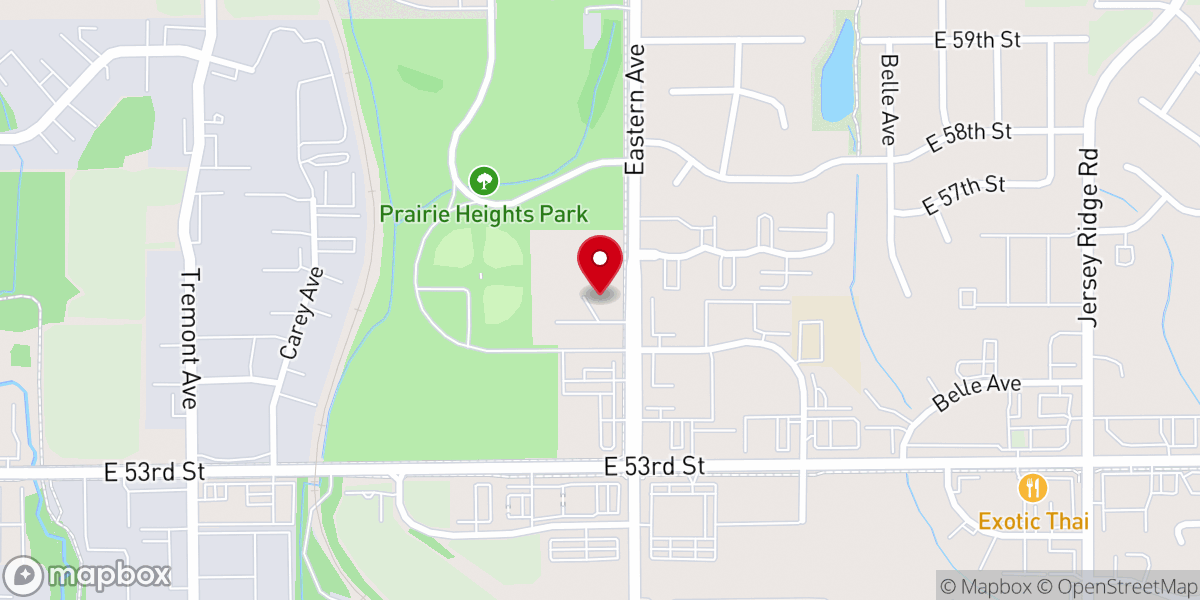 Map showing location of Grace Evangelical Church