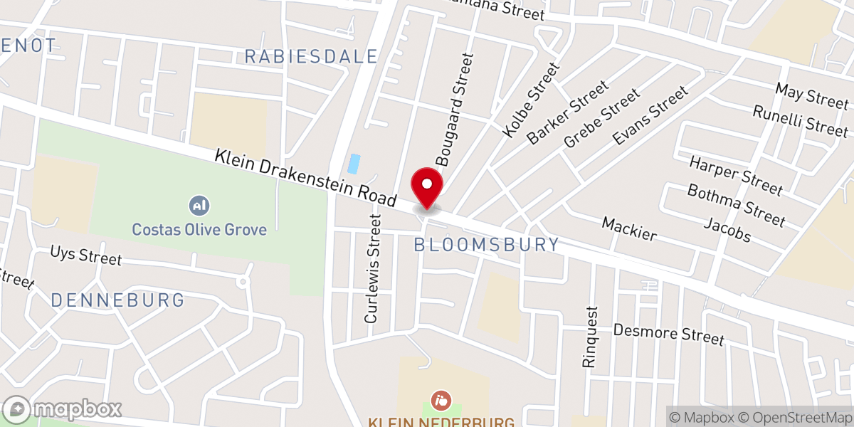Map showing location of Old Apostolic Church, Huguenot