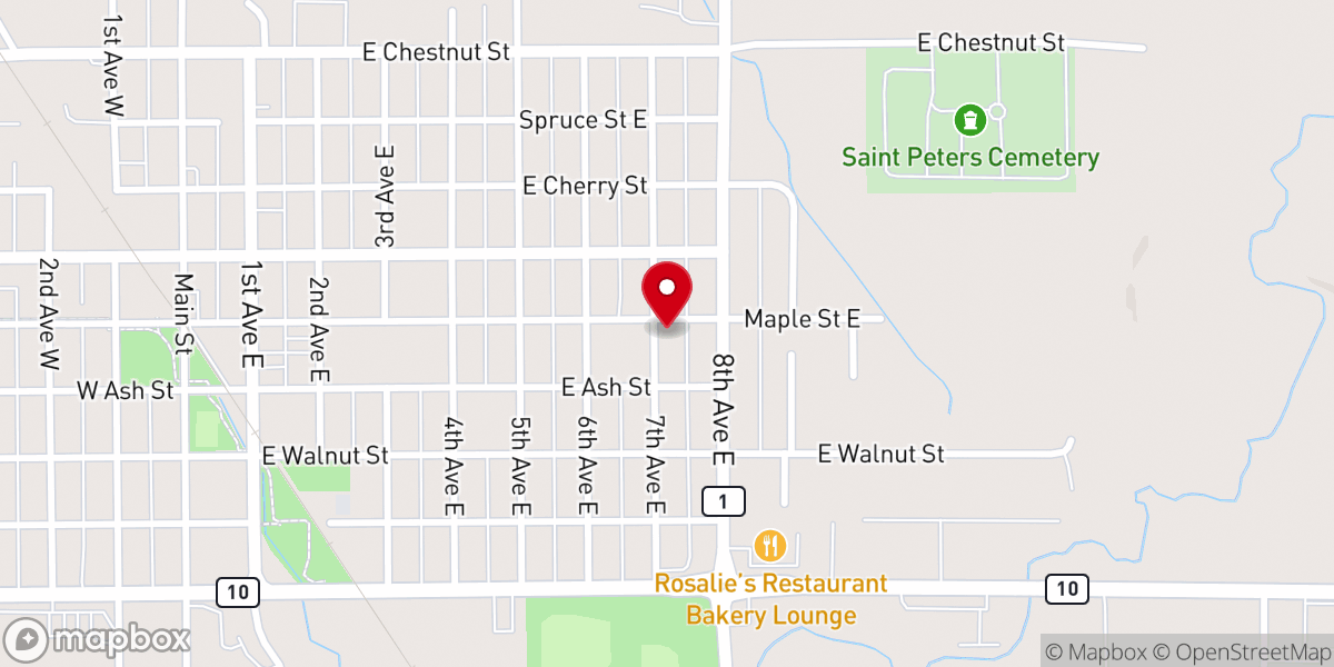 Map showing location of Emanuel Lutheran Church