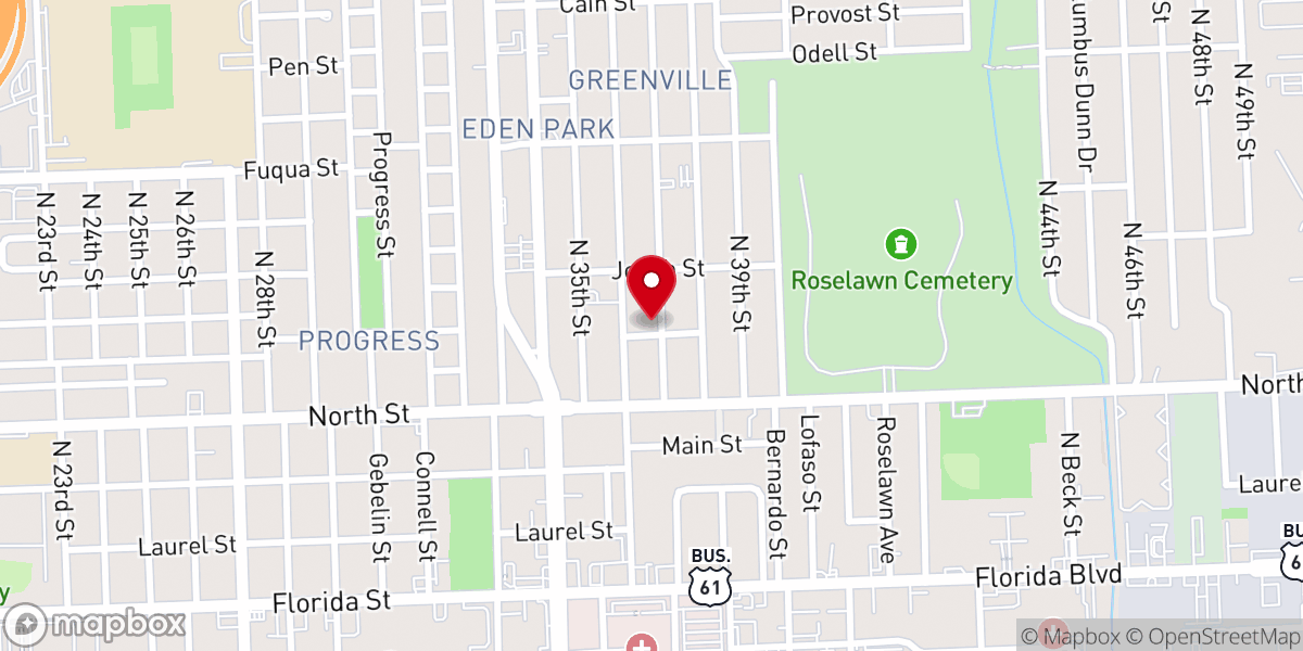 Map showing location of Faith Baptist Church